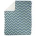 East Urban Home Classic Hand Drawn Chevron Pattern Fleece Blanket Microfiber/Fleece/Microfiber/Fleece in Green/Indigo | 60 W in | Wayfair