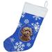 The Holiday Aisle® Winter Snowflakes Christmas Stocking Polyester in Blue | 18 H x 13.5 W in | Wayfair 2C99AA13458E4E9591D59DC0822A582B