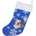 The Holiday Aisle® Winter Snowflakes Christmas Stocking Polyester in Blue | 18 H x 13.5 W in | Wayfair 9FA823A8669E47E9BE257ADABCF2DEF6