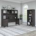 Gracie Oaks Keondray Desk w/ Hutch Wood in Gray | 65.21 H x 29.6 W x 12.6 D in | Wayfair 0ED872169E1F49B084E4F9E008A692EB