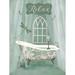 Ophelia & Co. Vintage Bathroom Inspired Relax Bathtub - Graphic Art Print on Wrapped Canvas in Green | 16 H x 12 W x 1.5 D in | Wayfair