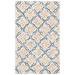 White 36 x 0.47 in Indoor Area Rug - Bungalow Rose Rubalcava Geometric Handmade Tufted Wool Area Rug in Ivory/Navy Wool | 36 W x 0.47 D in | Wayfair