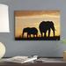 East Urban Home African Elephant Mother & Calf Silhouetted at Sunset Kenya by Tim Fitzharris - Print on Canvas Canvas | Wayfair