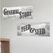 Gracie Oaks 'Farmhouse Planked Look Feed & Seed Sign' by Ann Bailey Graphic Art Wood in Brown | 7 H x 17 W x 1.5 D in | Wayfair