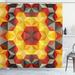 East Urban Home Modern Art Home Psychedelic Design w/ Geometric Kaleidoscope Diagonal Fractal Star Image Shower Curtain Set | Wayfair sc_21409