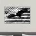 Winston Porter USA "Melting Film" Flag in Black & White (Bald Eagle) by iCanvas - Gallery-Wrapped Canvas Giclée Print in Black/White | Wayfair
