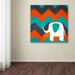 Zoomie Kids Elephant on Chevron by Nicole Dietz - Print on Canvas Canvas | 14 H x 14 W x 2 D in | Wayfair ND066-C1414GG