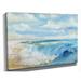 Highland Dunes Premium 'The Perfect Wave' by Janet Brignola Painting Print on Wrapped Canvas in Blue/Brown | 16 H x 20 W x 1.5 D in | Wayfair