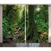 East Urban Home Fuze Rain Forest Decor Graphic Print Semi-Sheer Rod Pocket Curtain Panels Polyester in Brown | 84 H in | Wayfair ESTN1669 40422030