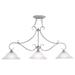 Andover Mills™ Macalla 3 - Light Kitchen Island Linear Pendant Glass in Gray | 20.25 H x 43.75 W x 11.25 D in | Wayfair