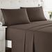 Latitude Run® Bruyn Double Brushed Hotel Luxury Sheet Set w/ Extra Soft Sheets & Pillowcases Microfiber/Polyester in Brown | Split King | Wayfair