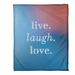 East Urban Home Faux Gemstone Live Laugh Love Quote Fleece Throw Metal in Blue | 50" W x 60" L, Medium | Wayfair FB736D40CB124877A5745F8D8189040E