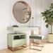 Everly Quinn Sardegna Vanity Set w/ Stool & Mirror Wood in Brown/Green/Yellow | 32 H x 55 W x 20 D in | Wayfair FC5376A34D80436590B7EC02D47F34CD