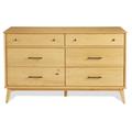 AllModern Hudsyn 6-drawer double chest of drawers Wood in Brown/Green | 36 H x 60 W x 18 D in | Wayfair 94EAB24510DC403DA9F1A395B4D52DCC