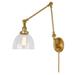 Gracie Oaks Martucci 1-Light Swing Arm Lamp Glass/Metal in Yellow | 31 H x 7 W x 35 D in | Wayfair EB14F71EF8934E798B2174350802C885