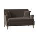 Fairfield Chair Leland 54.5" Recessed Arm Settee Polyester/Other Performance Fabrics in Gray/Brown | 35 H x 54.5 W x 36 D in | Wayfair