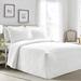 One Allium Way® Davila French Country Geo Ruffle Skirt Bedspread Set Microfiber in White | Queen Bedspread + 2 Standard Shams | Wayfair