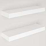Ballucci Modern Floating 2 Piece Floationg Shelf Wood in White | 1.5 H x 16 W x 5 D in | Wayfair PCB00079