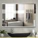 Rosdorf Park Treiber Glam Bathroom/Vanity Mirror Metal in Gray/Brown | 38 H x 26 W x 0.87 D in | Wayfair CED588D4EFDA408D9516E2895748D543