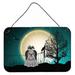 The Holiday Aisle® Halloween Scary English Bulldog Brindle Banner Metal in Gray/Green/Black | 8 H x 12 W x 0.03 D in | Wayfair