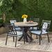 Latitude Run® Mabel Outdoor 5 Piece Dining Set w/ Cushions Stone/Concrete in Black/Gray | 30.5 H x 44 W x 44 D in | Wayfair