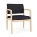 Lesro Lenox Wood 24.5" W Fabric Seat Waiting Room Chair w/ Wood Frame Wood in Pink/Black/Brown | 32 H x 24.5 W x 25.5 D in | Wayfair