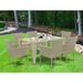 Bay Isle Home™ Catoosa Rectangular 6 - Person 36.02" Long Outdoor Dining Set w/ Cushion Glass in Brown | 30 H x 60.04 W x 30.02 D in | Wayfair