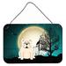 The Holiday Aisle® Halloween Scary English Bulldog Brindle Banner Metal in Green/Brown | 8 H x 12 W x 0.03 D in | Wayfair