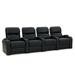 Orren Ellis Storm XL850 Home Theater Row Seating (Row of 4) Genuine Leather in Black | 43 H x 121 W x 39 D in | Wayfair EDGE-R4SP-LM-BL