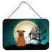 The Holiday Aisle® Halloween Scary English Bulldog Brindle Banner Metal in Green/Yellow/Brown | 8 H x 12 W x 0.03 D in | Wayfair