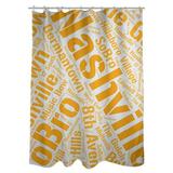 ArtVerse Rain Cites City Barhood Districts Single Shower Curtain Polyester in Gray/Yellow | 74 H x 71 W in | Wayfair CIT157-SCDGSC