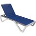 Wrought Studio™ Yaiza 77" Patio Chaise Lounge Chair - Full Flat Aluminum & Resin Legs, Outdoor Reclining Adjustable Metal in White | Wayfair