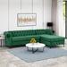 Green Sectional - Red Barrel Studio® Eginald 102.75" Wide Velvet Right Hand Facing Sofa & Chaise Velvet | 28 H x 102.75 W x 69.5 D in | Wayfair
