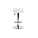 Orren Ellis Charents Swivel Adjustable Height Bar Stool Upholstered/Leather/Metal/Faux leather in White | 15 W x 15 D in | Wayfair