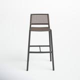 Joss & Main June Patio Bar Stool in Black/Brown/Gray | 40.5 H x 20.25 W x 23 D in | Wayfair 61BC203F4B8B4D3EA48915848B051CF4