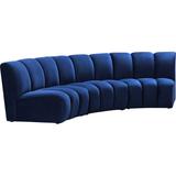 Blue Sectional - Wade Logan® Akvile 119" Wide Velvet Symmetrical Corner Sectional Velvet | 31 H x 96 W x 40 D in | Wayfair