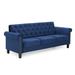 Charlton Home® Geertruidenberg 78.8" Rolled Arm Sofa Velvet in Blue | 32.2 H x 78.8 W x 31.2 D in | Wayfair BDE7B66DAA7F4DB98F3BBB584C3EB648