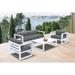 Greyleigh™ Raylan Outdoor 4 Piece Set In Dark Grey Finish & Charcoal Cushions Metal in White | 27 H x 81 W x 28 D in | Wayfair