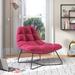 Lounge Chair - Mercury Row® Teen 38.98" Wide Tufted Velvet Lounge Chair Velvet in Red/Black | 34.25 H x 38.98 W x 35.43 D in | Wayfair
