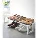 Yamazaki Home Adjustable Shoe Rack, Small, Steel, Holds 4 to 8 shoes, Expandable, Stackable Metal in White | 5.9 H x 27.25 W x 5.9 D in | Wayfair