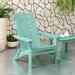 Rosecliff Heights Solid Wood Folding Adirondack Chair Wood in Green | 37 H x 30 W x 32.25 D in | Wayfair 1A0D7E419CC94E2CAAC77BC5C6731D2D