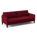 Greyleigh™ Logan 85" Square Arm Sofa w/ Reversible Cushions, Solid Wood in Red/Black | 33 H x 85 W x 36.75 D in | Wayfair