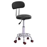 Inbox Zero Hydraulic Stripe Backrest Height Adjustable Lab Stool Metal/Fabric in Brown | 34 H x 13 W x 13 D in | Wayfair