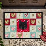 The Holiday Aisle® Forsman Cat Love 27 in. x 18 in. Non-Slip Indoor/Outdoor Door Mat Synthetics | Wayfair 69DF9F3AE3354588AC844726BB242F95