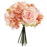 Primrue Rose Hydrangea Peony Bouquet Mixed Stems Silk/Polyester/Fabric | 13 H x 10 W x 10 D in | Wayfair 7497AF96A60F44C0880E133B110B2491