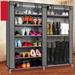 Rebrilliant Double Row 27 Pair Shoe Storage Cabinet Metal/Fabric in Gray | 42.13 H x 44.09 W x 11.02 D in | Wayfair