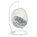 Hide Outdoor Patio Sunbrella Swing Chair w/ Stand by Modway Sunbrella®/Wicker/Rattan in Gray/White | 77 H x 43.5 W x 40 D in | Wayfair