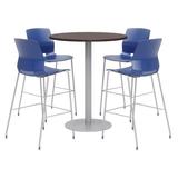 KFI Studios 42" L Round Manufactured Wood Breakroom Table & Chair Set Metal in Gray | 41 H in | Wayfair OLTFL42RD-B1922-SL-41-7933K-4-OL2700BR-P03