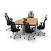 Inbox Zero 5 Person Conference Meeting Tables w/ 5 Chairs Complete Set Wood/Metal in Brown | 30 H x 78 W x 60 D in | Wayfair