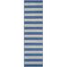 Blue/White 26 x 0.03 in Indoor/Outdoor Area Rug - Breakwater Bay Papatya Striped Flatweave Cornflower Blue/Ivory Area Rug | Wayfair